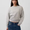 Sweat-shirt à col rond et coupe légèrement raccourcie Vintagesoft