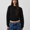Sweat-shirt à col rond et coupe légèrement raccourcie Vintagesoft