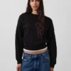 Sweat-shirt à col rond et coupe légèrement raccourcie Vintagesoft