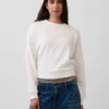 Sweat-shirt à col rond et coupe légèrement raccourcie Vintagesoft