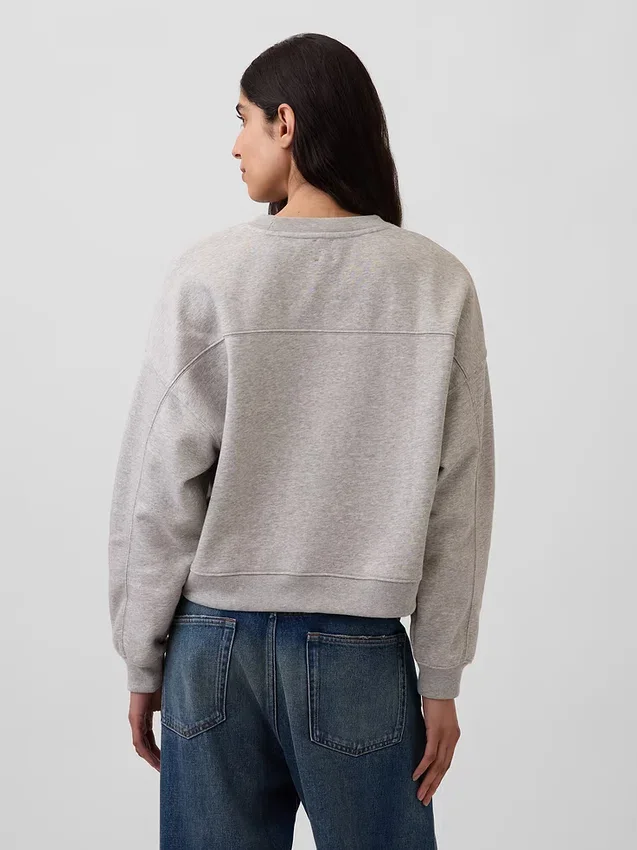 Sweat-shirt à col rond et coupe légèrement raccourcie Vintagesoft