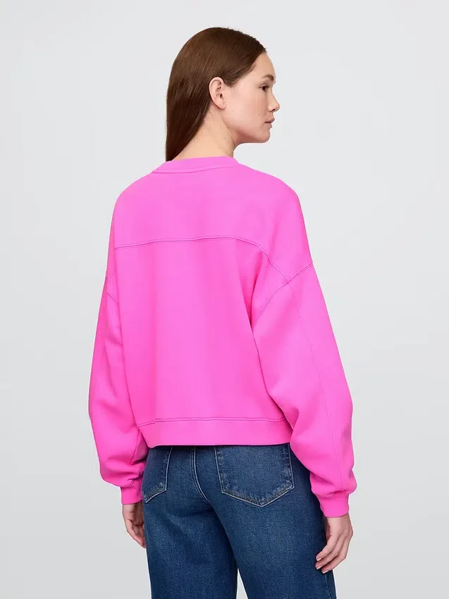 Sweat-shirt à col rond et coupe légèrement raccourcie Vintagesoft