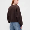 Sweat-shirt à col rond et coupe légèrement raccourcie Vintagesoft
