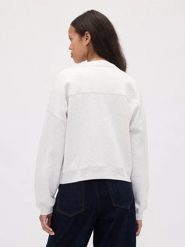 Sweat-shirt à col rond et coupe légèrement raccourcie Vintagesoft