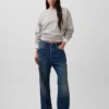 Sweat-shirt à col rond et coupe légèrement raccourcie Vintagesoft