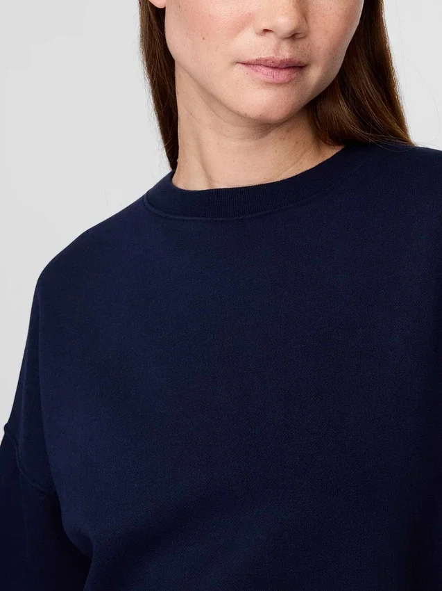 Sweat-shirt à col rond et coupe légèrement raccourcie Vintagesoft