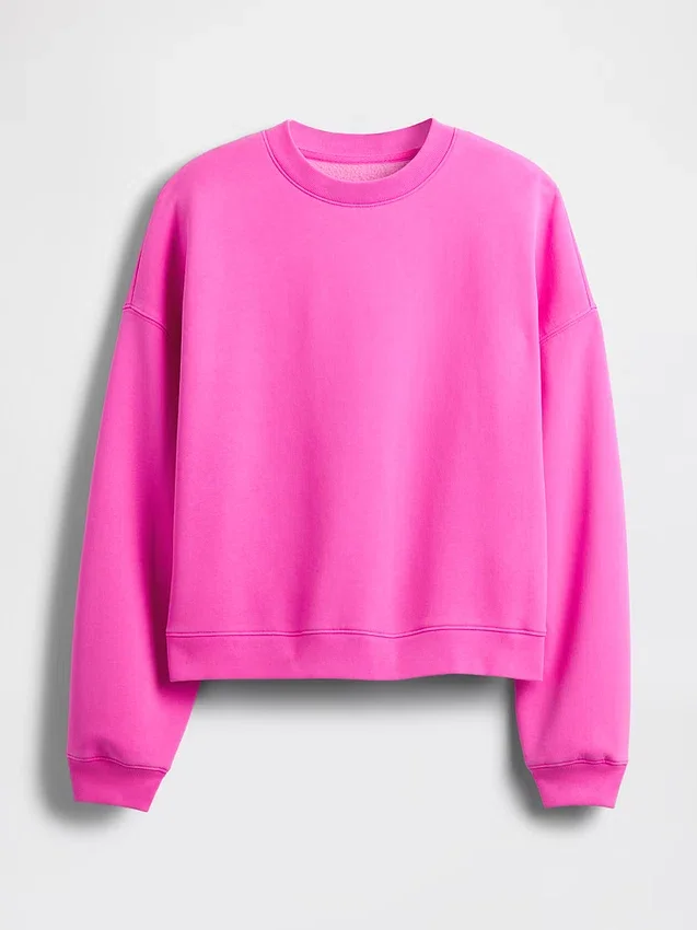 Sweat-shirt à col rond et coupe légèrement raccourcie Vintagesoft