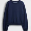 Sweat-shirt à col rond et coupe légèrement raccourcie Vintagesoft