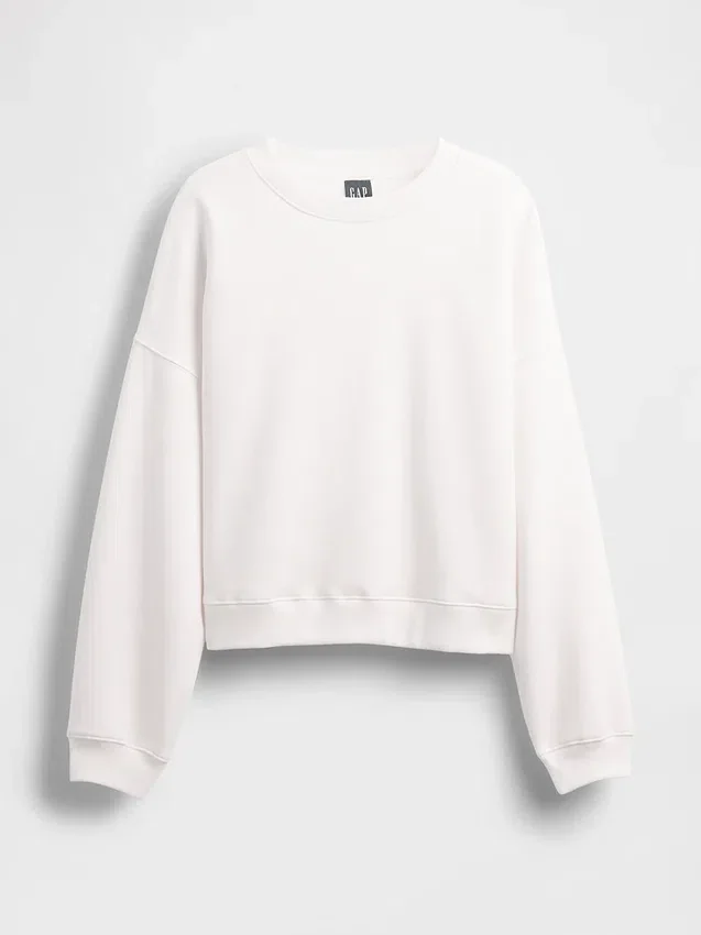 Sweat-shirt à col rond et coupe légèrement raccourcie Vintagesoft