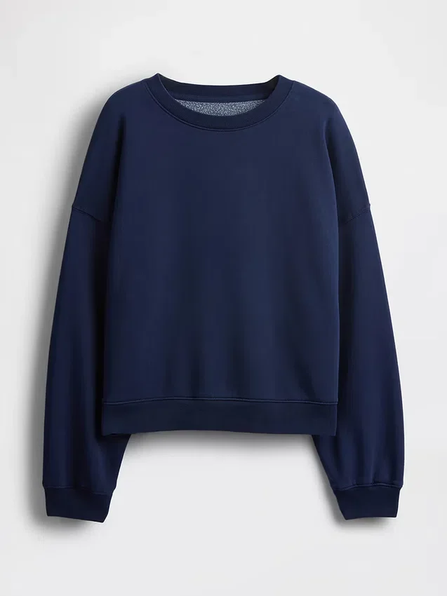 Sweat-shirt à col rond et coupe légèrement raccourcie Vintagesoft