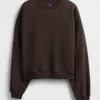 Sweat-shirt à col rond et coupe légèrement raccourcie Vintagesoft