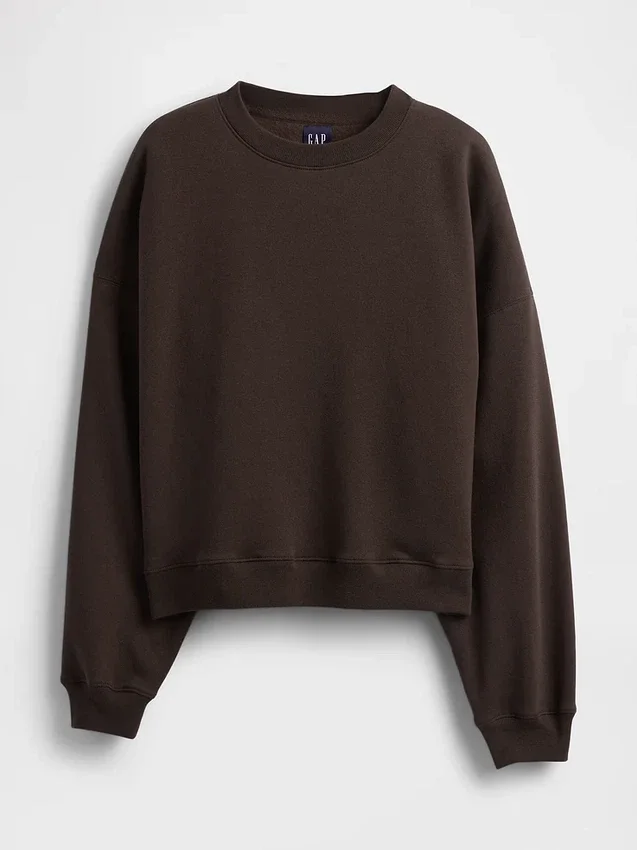 Sweat-shirt à col rond et coupe légèrement raccourcie Vintagesoft