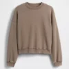 Sweat-shirt à col rond et coupe légèrement raccourcie Vintagesoft