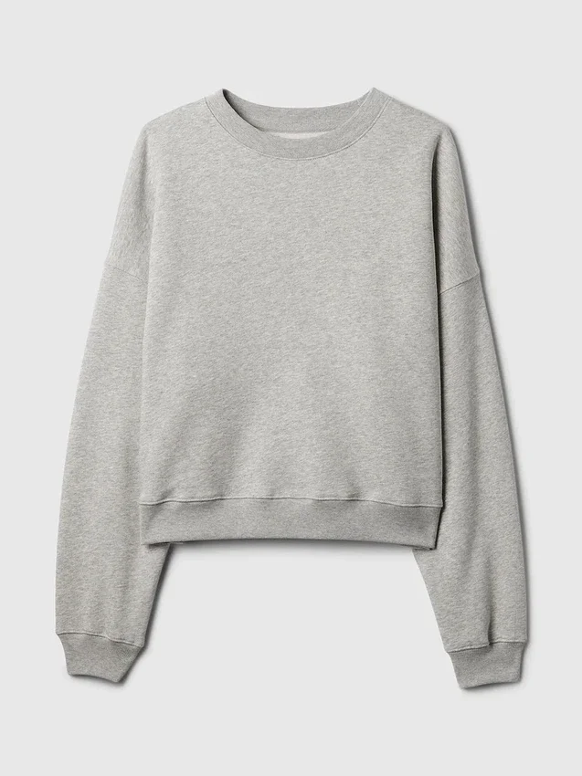 Sweat-shirt à col rond et coupe légèrement raccourcie Vintagesoft