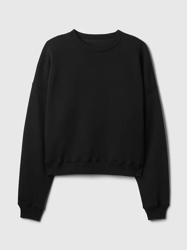 Sweat-shirt à col rond et coupe légèrement raccourcie Vintagesoft