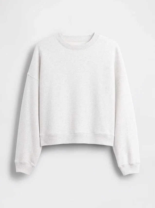 Sweat-shirt à col rond et coupe légèrement raccourcie Vintagesoft