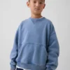 Sweat-shirt à col rond et poche Vintagesoft pour enfants, coupe décontractée