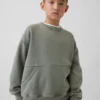 Sweat-shirt à col rond et poche Vintagesoft pour enfants, coupe décontractée