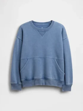 Sweat-shirt à col rond et poche Vintagesoft pour enfants, coupe décontractée