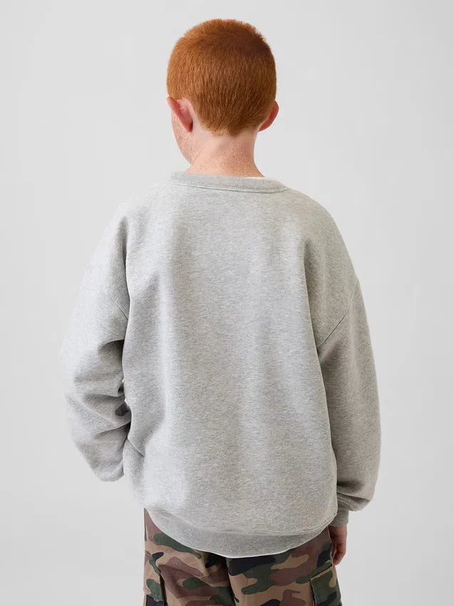 Sweat-shirt à col rond et poche Vintagesoft pour enfants, coupe décontractée