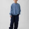 Sweat-shirt à col rond et poche Vintagesoft pour enfants, coupe décontractée