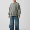 Sweat-shirt à col rond et poche Vintagesoft pour enfants, coupe décontractée