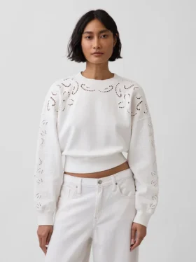 Sweat-shirt court oversize à œillets Vintagesoft