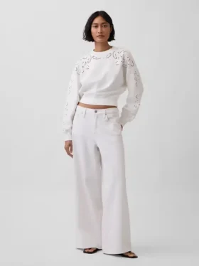 Sweat-shirt court oversize à œillets Vintagesoft