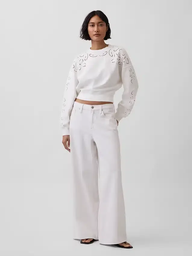 Sweat-shirt court oversize à œillets Vintagesoft