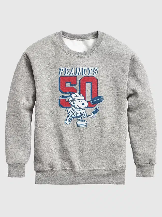 Sweat-shirt en polaire à col rond « Snoopy Hockey » Peanuts pour enfants