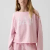Sweat-shirt enfant Vintagesoft en tissu éponge à col large et logo