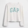 Sweat-shirt enfant Vintagesoft en tissu éponge à col large et logo