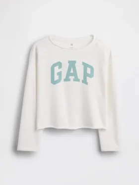Sweat-shirt enfant Vintagesoft en tissu éponge à col large et logo