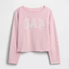 Sweat-shirt enfant Vintagesoft en tissu éponge à col large et logo
