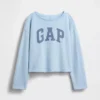 Sweat-shirt enfant Vintagesoft en tissu éponge à col large et logo