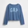 Sweat-shirt enfant Vintagesoft en tissu éponge à col large et logo