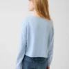 Sweat-shirt enfant Vintagesoft en tissu éponge à col large et logo