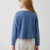Sweat-shirt enfant Vintagesoft en tissu éponge à col large et logo