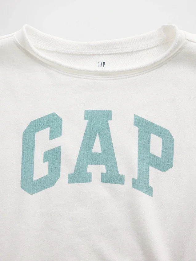 Sweat-shirt enfant Vintagesoft en tissu éponge à col large et logo