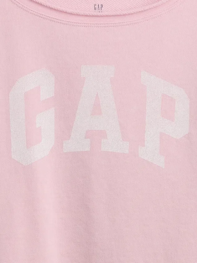 Sweat-shirt enfant Vintagesoft en tissu éponge à col large et logo