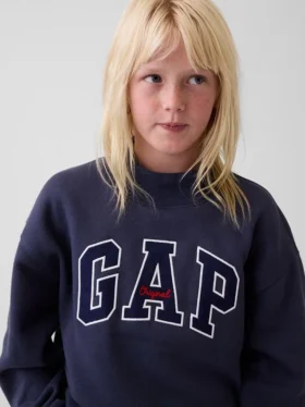 Sweat-shirt enfant Vintagesoft oversize à col montant et logo