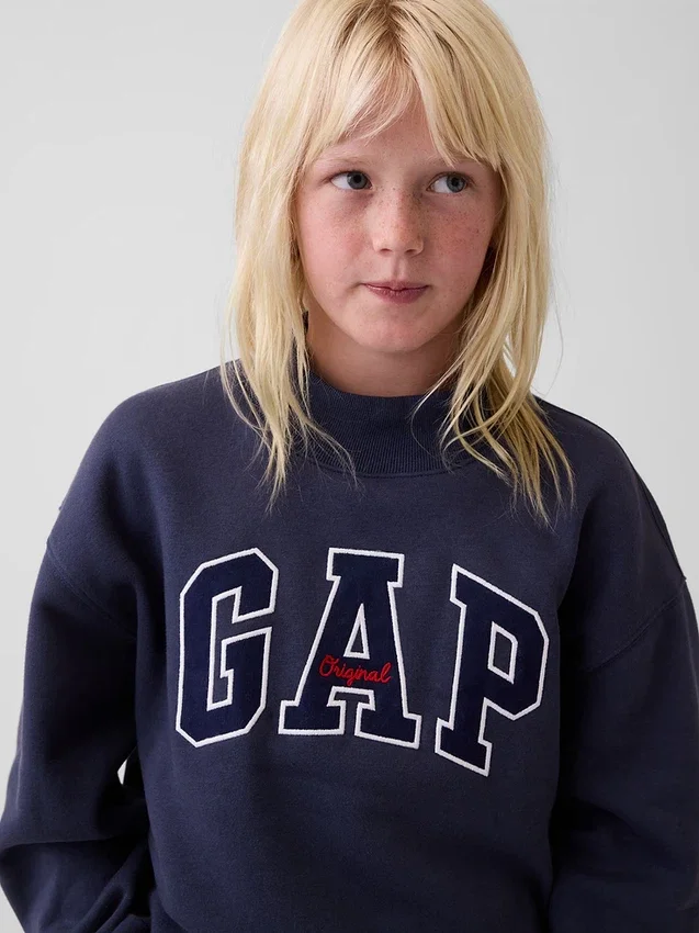 Sweat-shirt enfant Vintagesoft oversize à col montant et logo