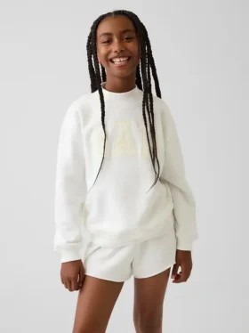 Sweat-shirt enfant Vintagesoft oversize à col montant et logo