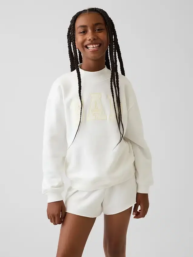 Sweat-shirt enfant Vintagesoft oversize à col montant et logo