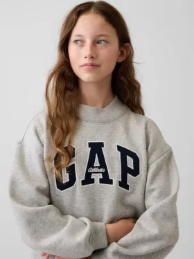 Sweat-shirt enfant Vintagesoft oversize à col montant et logo