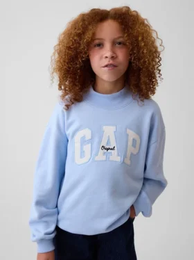 Sweat-shirt enfant Vintagesoft oversize à col montant et logo