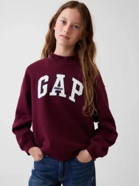 Sweat-shirt enfant Vintagesoft oversize à col montant et logo