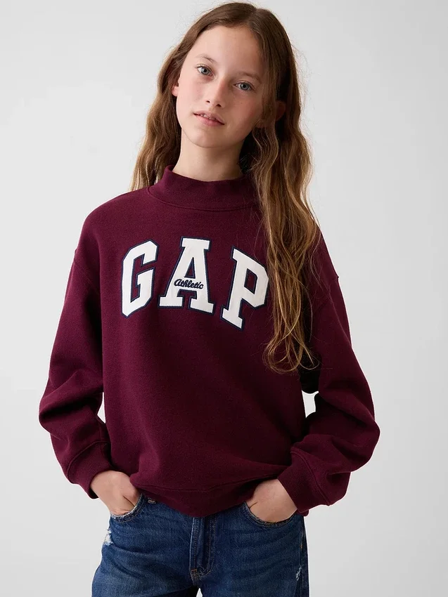 Sweat-shirt enfant Vintagesoft oversize à col montant et logo