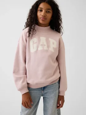 Sweat-shirt enfant Vintagesoft oversize à col montant et logo