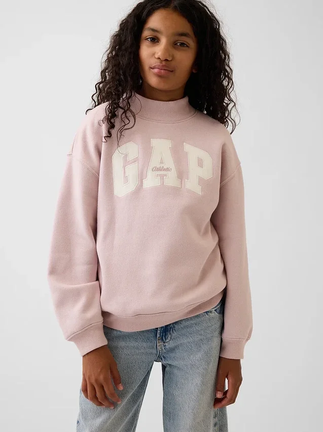Sweat-shirt enfant Vintagesoft oversize à col montant et logo